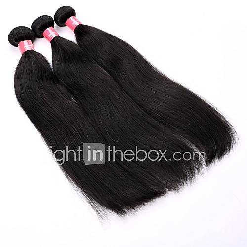 14 16 18 20 Inch Great 5A Brazilian Virgin Human Hair Nature Black Color Straight Hair Extensions