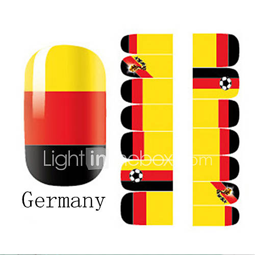 2x14PCS Germany World Cup Pattern Nail Art Stickers