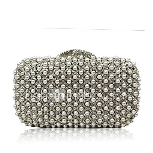 Pearls and Austria Rhinestones Evening Handbags/ Clutches