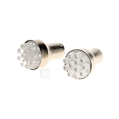 Tail Brake Turn Signals 12 LED Bulbs Lamp Lights White Super Bright for Motorcycle 2PCs