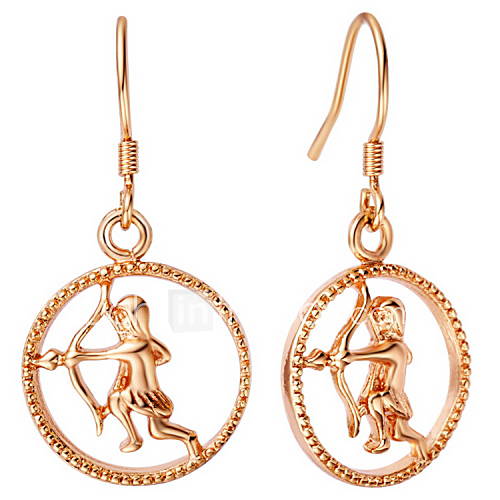 Fashion Silver And Gold Plated With Sagittarius Drop Womens Earring(More Colors)