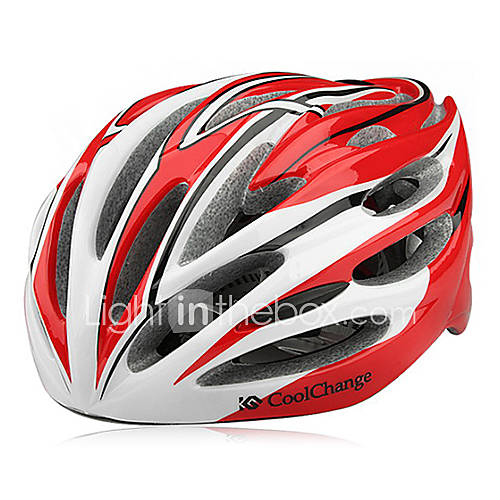 CoolChange 29 Vents RedWhite Integrally molded Breathable Cycling Helmet