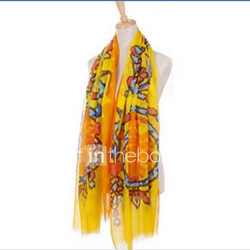 Womens Abstrict Picture Long Chiffon Scarf