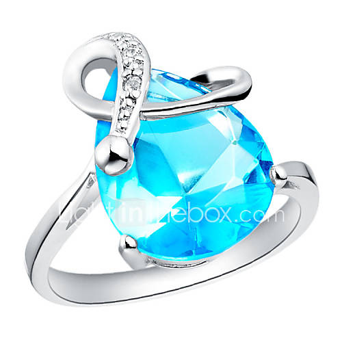 Elegant Sliver Blue With Cubic Zirconia Tear Womens Ring(Blue,Purple)(1 Pc)