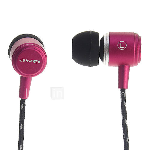 ES Q35 awei Super Bass Aluminium Alloy In Ear Earphone for PC(BlackPurple)