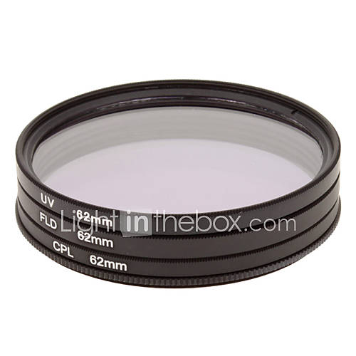 CPL UV FLD Filter Set for Camera with Filter Bag (62mm)