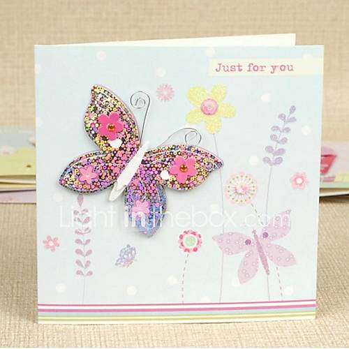Colorful Butterfly Design Square Side Fold Greeting Card for Mothers Day