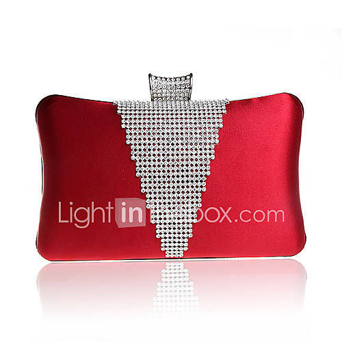 BPRX New WomenS Fashion Rectangle Textured Metal Evening Bag (Wine)