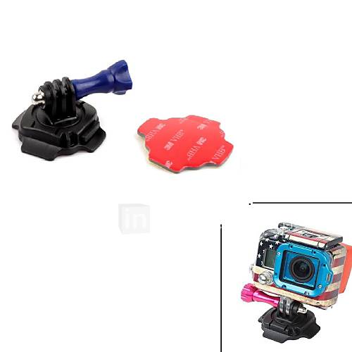 G 165 360° Rotation Helmet Mount w/ 3M Sticker Screw for Gopro Hero 3 / 3 / 2 / 1