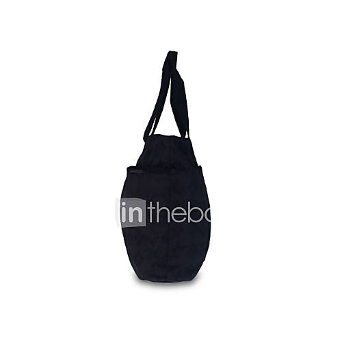 Outdoor Plaid Nylon Shoulder Bag   Black