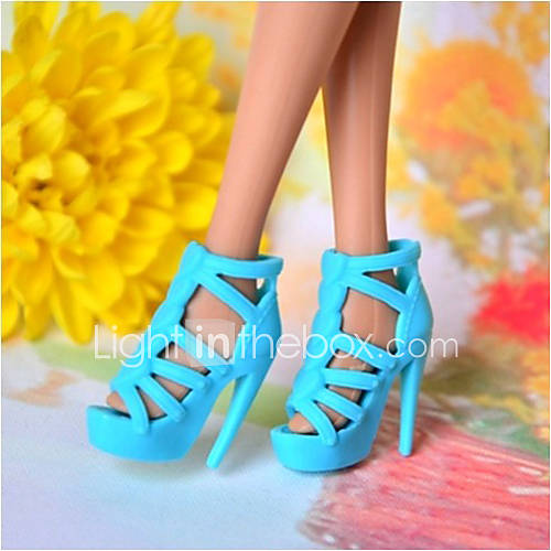 Barbie Doll Classic Style Blue PVC High heeled Sandal