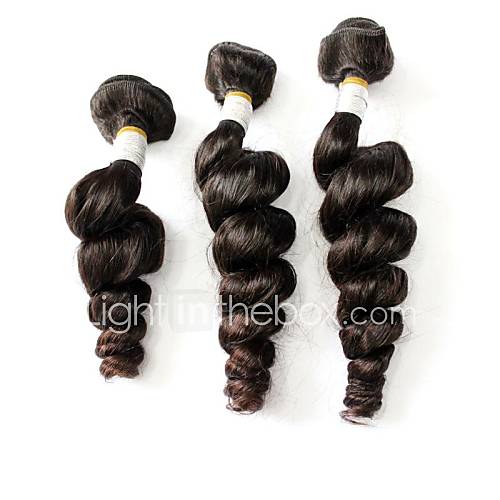 Peruvian Virgin Hair Unprocessed Human Hair Loose Wave Natural Color 16Inches