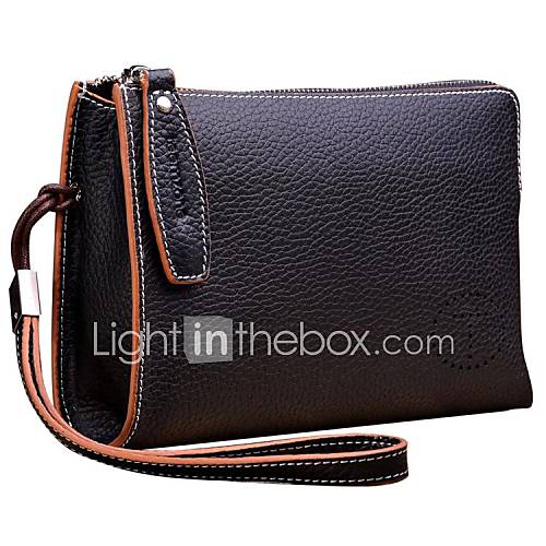 Mens Business Formal Style Top Genuine Leather Clutch Evening Bags