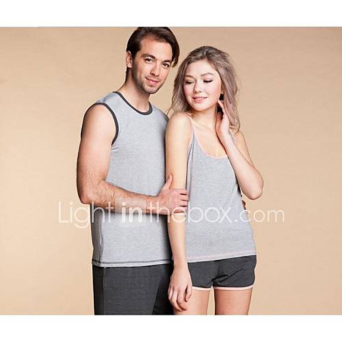 Summer Lovers Knitted Elastic Modal Cotton Vest Shorts Home Furnishing Clothing Females Big Code Pajamas