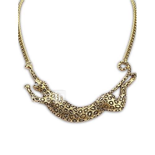 European Punk Style (Leopard Shape) Alloy Plated Chain Statement Necklace (1pc)