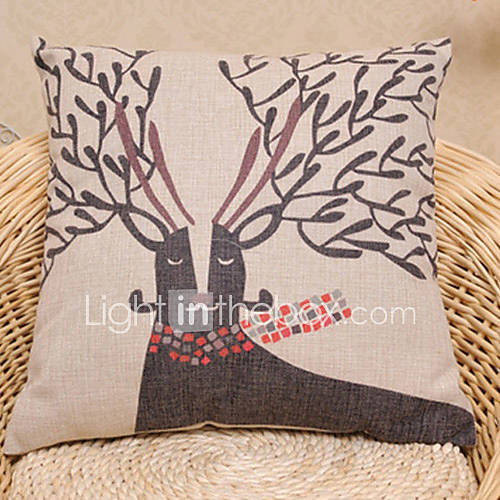 Black Elk Pattern Decorative Pillow With Insert