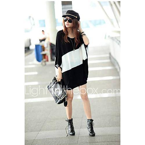 Womens New Bat Sleeve Stripe Loose Shirt