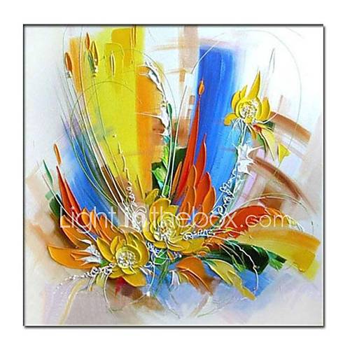 Hand Painted Modern Abstract Oil Painting with Stretched Frame Ready to Hang