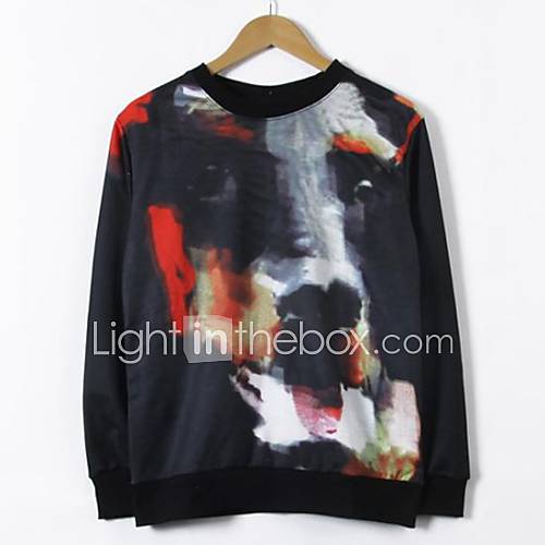 Mens Leisure Dog Pattern Printing Fashion Fleece