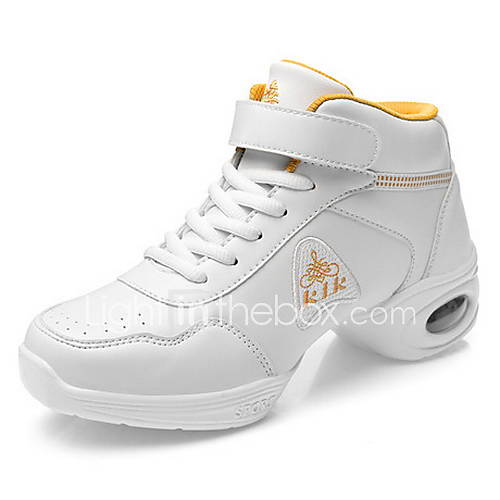 Womens Leather Upper Fitness Sneakers Modern Dance Shoes(More Colors)