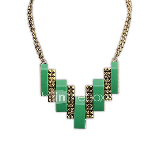 European Style (Ladder Shape) Alloy Resin All Match Chain Statement Necklace (More Colors) (1 pc)