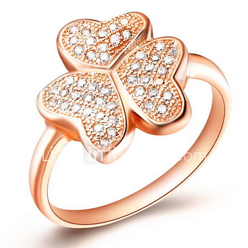 Vintage Style Sliver Or Gold With Cubic Zirconia Flower Womens Ring(1 Pc)