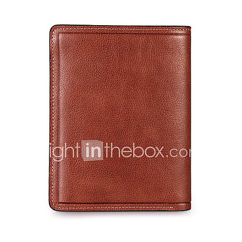 MenS Short Soft Cowhide Leather Grip Vintage Card Purse