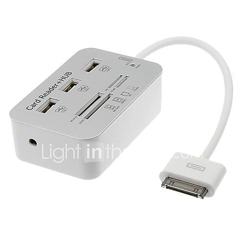 All in 1 Memory Card Reader USB HUB Connection Kit (SilverWhite)