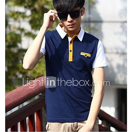 Mens New Lapel Slim Short Sleeve Leisure Top