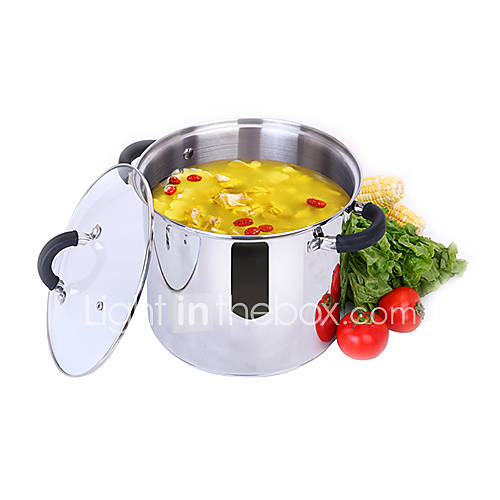7 QT Stainless steel Stock Pot with Glass Cover, Dia 24cm x H20cm