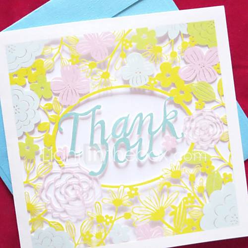 Floral Laser Cut Side Fold Thank You Card