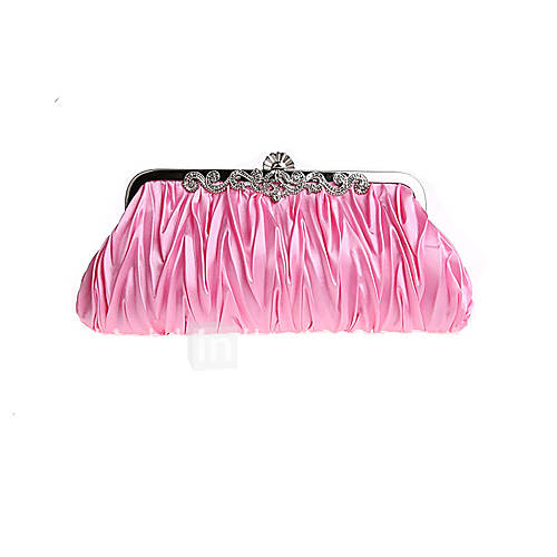 BPRX New WomenS Simple Satin Dual Purpose Evening Bag (Pink)