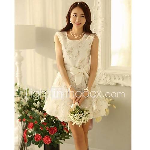 Womens Lace Skater Dress with Belt