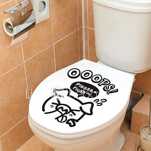Animals Pig Toilet Posted Wall Stickers