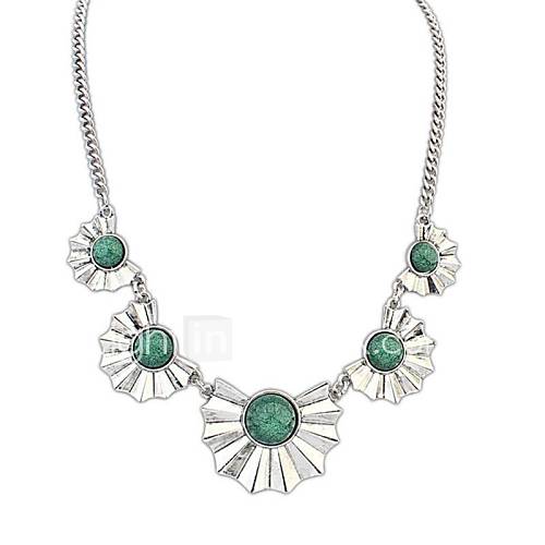 Womens Vintage Punk Style Alloy Plated Beaded Fashion Statement Necklace (More Color) (1 pc)