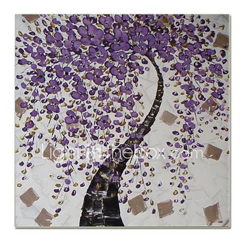 Hand Painted Modern Kinfe Flower Oil Painting with Stretched Frame Ready to Hang