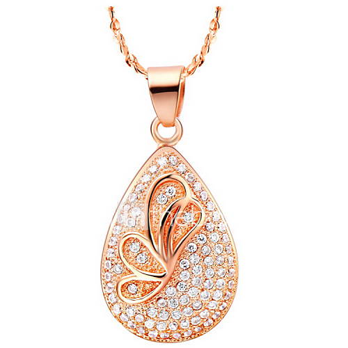 Vintage Water Drop Shape Womens Slivery Alloy Necklace(1 Pc)(Gold,Silver)