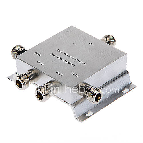 4 Way Out 800 2500Mhz Frequency Walkie talkie / InterPhone Power Splitter for N Female Connector