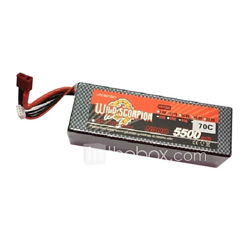 Wild Scorpion 11.1V 3S 5500mAh 70C Li Po Battery(T Plug)