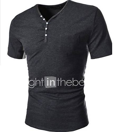 Mens Fashion V neck Short Sleeve Casual T shirt