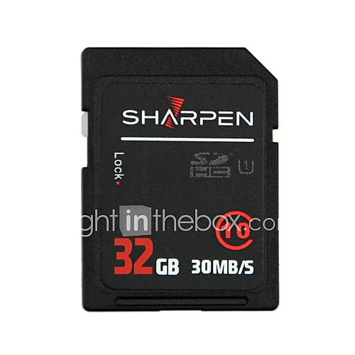 SHARPEN High Speed Flash Memory SD SDHC Card Class 10 30Mb/S 32GB  Black
