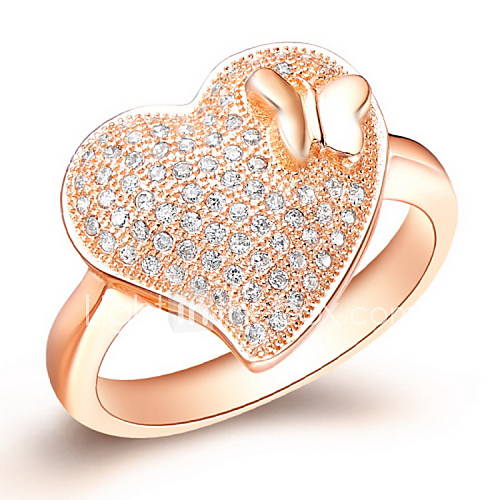 Sweet Sliver Or Gold With Cubic Zirconia Tear Womens Ring(1 Pc)