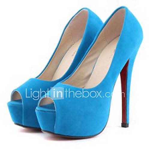 Suede Womens Stiletto Heel Peep Toe Pumps/Heels Shoes(More Colors)