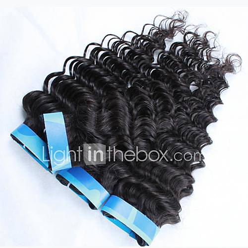14 14 16 16 Color 1B Grade 4A Indian Virgin Deep Wave Human Hair Extension