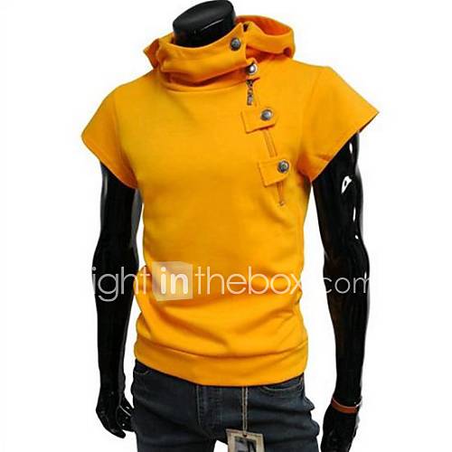 Mens Fashion with A Hood Short Sleeve Casual Hoodies