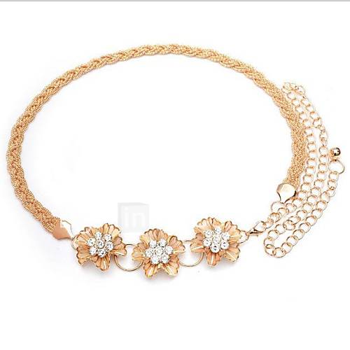 Womens Flower Diamond Belt