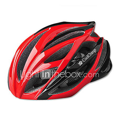 CoolChange Cycling 21 Vents EPS Red Protective Bicycle Helmet