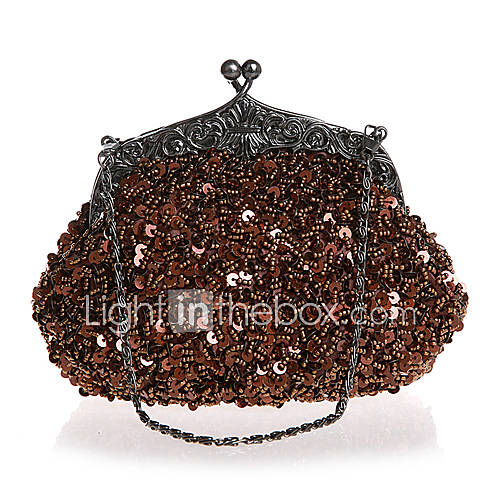 BPRX New WomenS Exquisite Shape Paillette Evening Bag (Coffee)