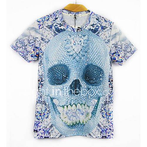 Mens Popular 3D Short Sleeve T Shirt with Skull Printed