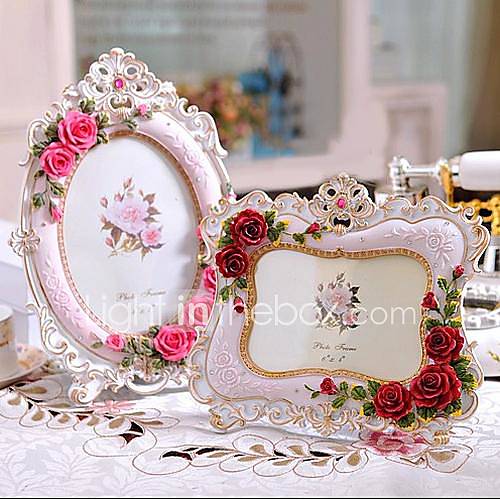 6 7 Modern European Style Pearl Polyresin Picture Frame Set of 2